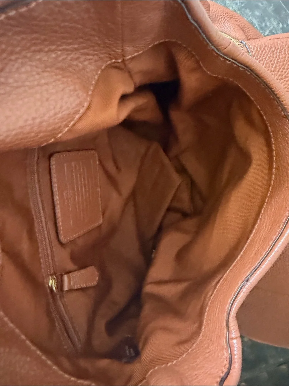 Coach Brown Pebbled Edie Leather Double-Handle Shoulder Bag